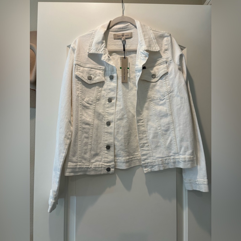 Calvin Klein white denim jacket